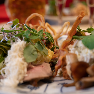 Smørrebrød med peberrod og bacon